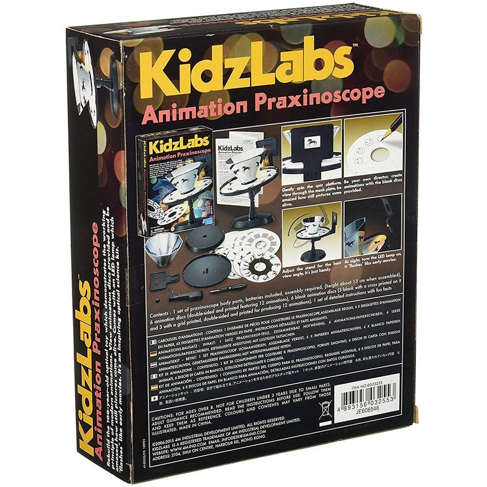 KidzLab Animation Praxinoscope Movie Disc Educational Kit Kids Labs ToySmith 