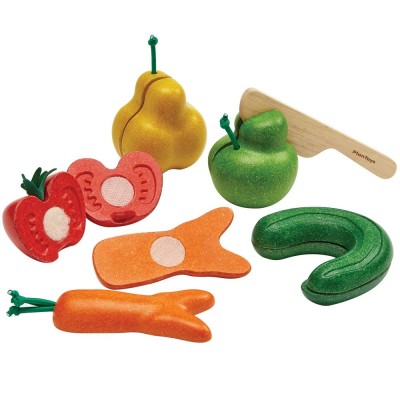 Plan Toys & Kromkommer - Assortment 5 Biscornus Fruit and...