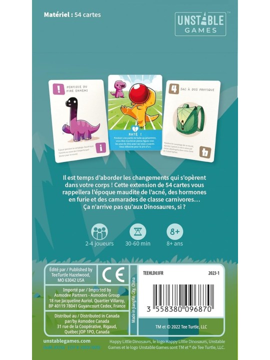 Unstable Games - Happy Little Dinosaurs extension Puberté dangereuse