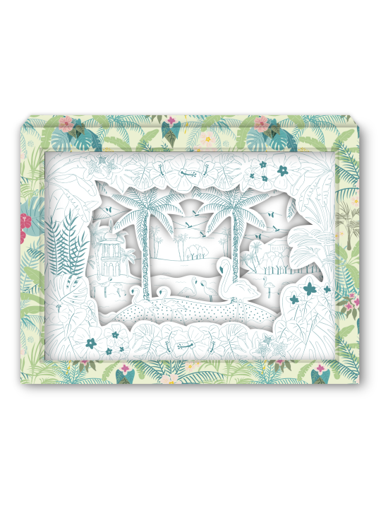 Thalie&Orphée - Boîte déco 3D à colorier Tropical