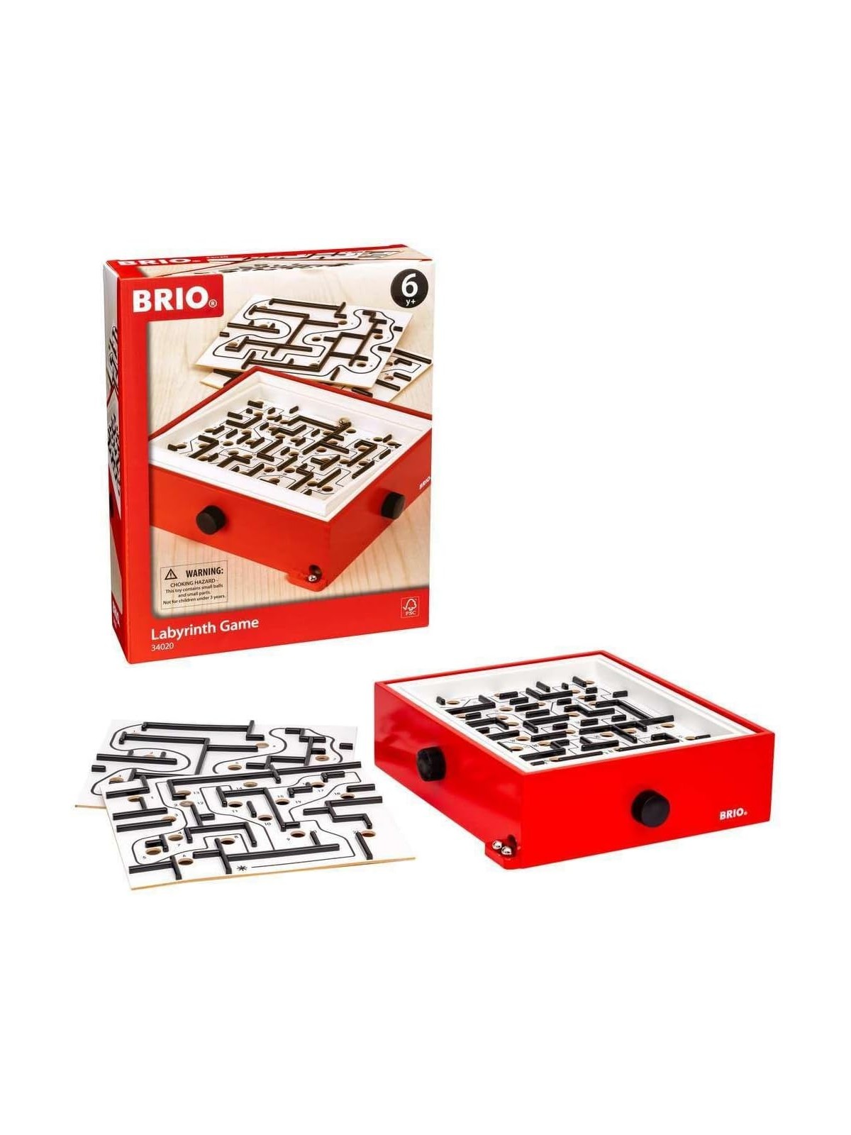 Brio - Wooden Maze with 2 Game Boards, Red