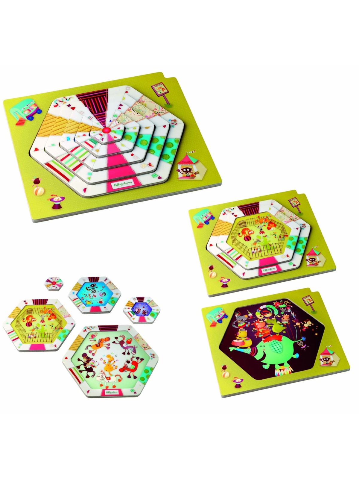 Lilliputiens - Circus Puzzl' Show puzzle en bois multicouches