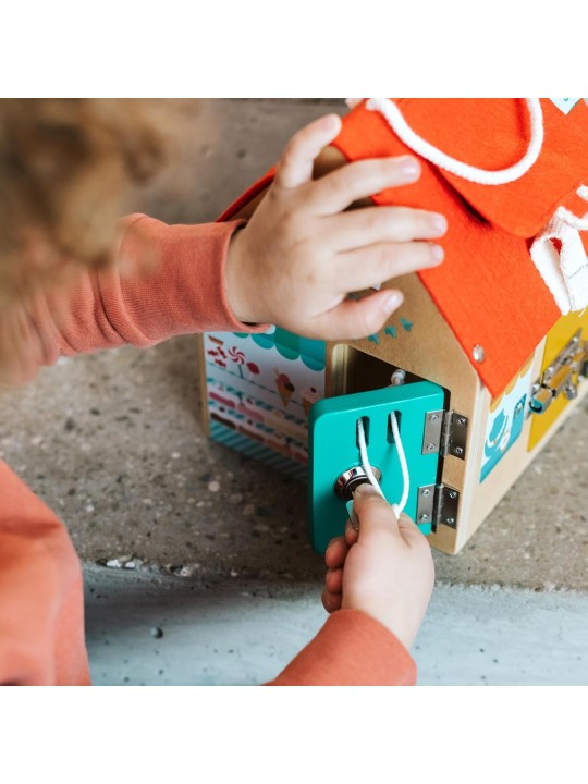 Lilliputiens - Wooden House with Multiple Locks, Doors and Windows
